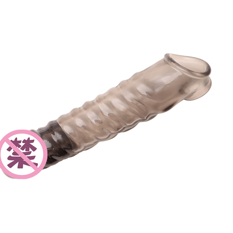 Vibrating Lock-On Penis Sleeve Extender, TPE Male Delay Sleeve, Manual Control — detail image 24