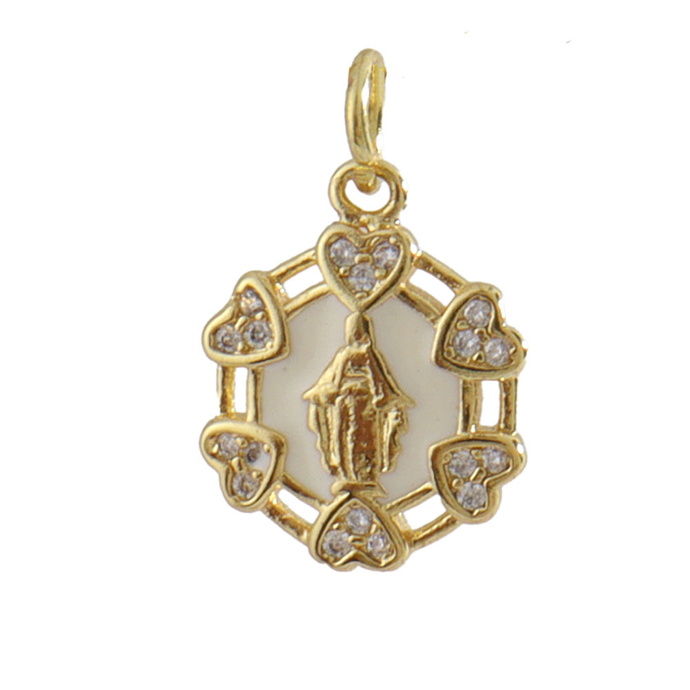 3g Weight Pendant Jewelry Making Type 14*26mm Jewelry Making Size Gold Plated Plating Material Zircon Inlay Material DIY Jewelry Accessories Classification 1 Piece Quantity Copper Material Human, Cross, Virgin Mary Pattern Inlay Design Vintage Style, Religion, Simple Style Style 1 Piece 14*26mm Copper Zircon Gold Plated Human Cross Virgin Mary Pendant 22
