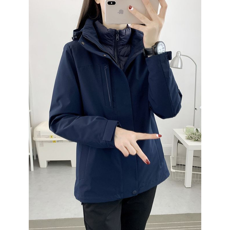 Jacket de asalto para hombres y mujeres otoño y invierno 2023 nuevo estilo al aire libre 3 en 1 desmontable plumón escondido marca de marea a prueba de viento impermeable image 3