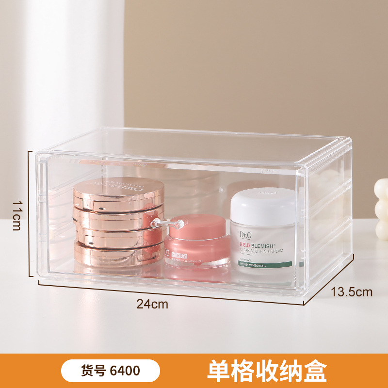 Caja de almacenamiento transparente estante de almacenamiento de cajones de escritorio dormitorio cosméticos caja de almacenamiento rack de almacenamiento de múltiples capas entrega de una pieza