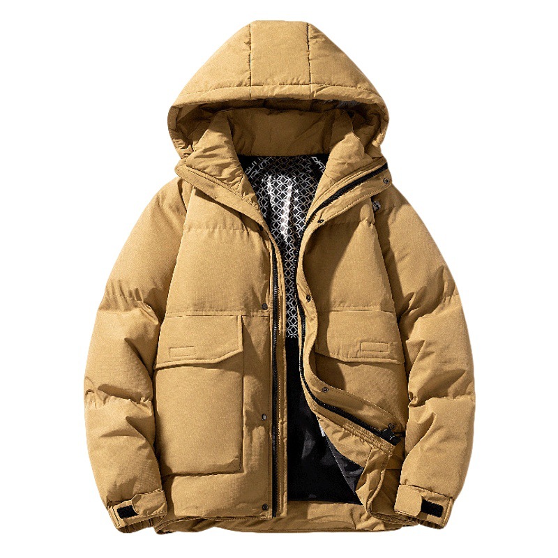 Invierno de los hombres de calidad de moda guapo todo-fósforo con capucha abajo chaqueta de gran tamaño más tamaño suelta resistente al frío chaqueta caliente