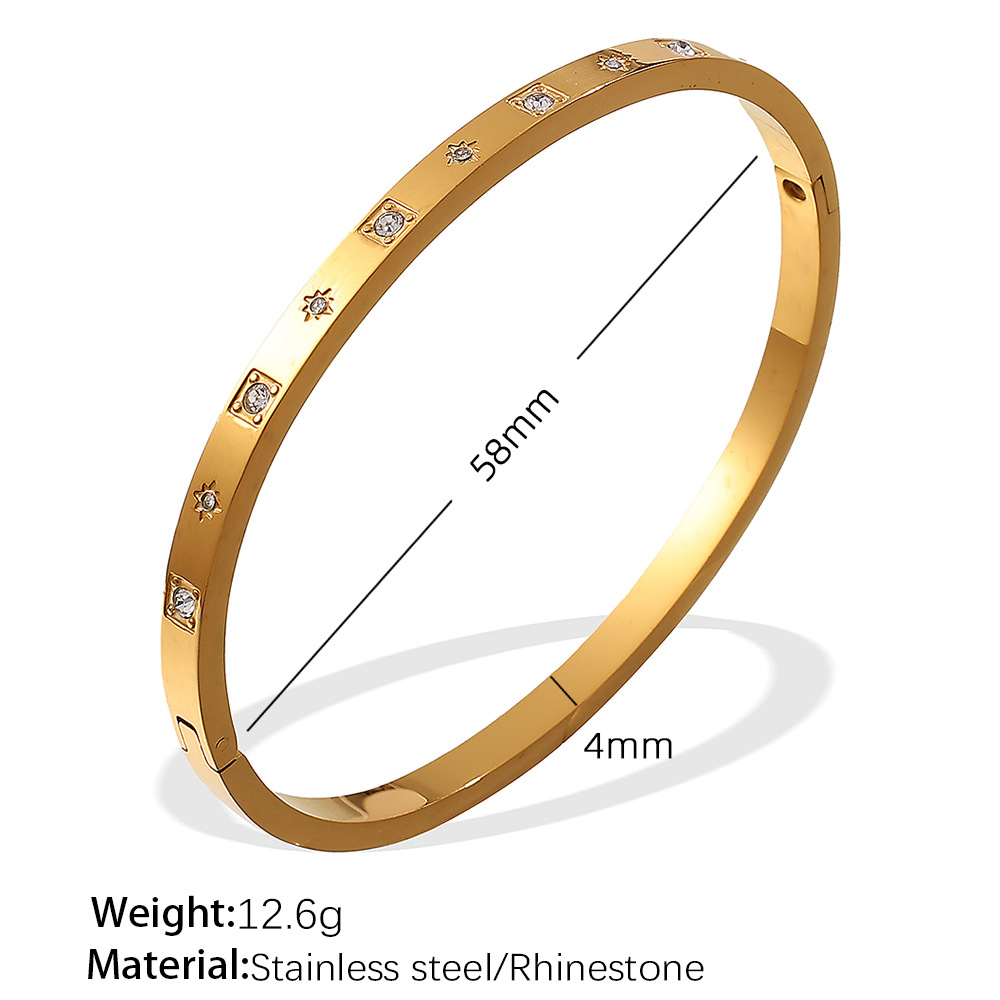 SZ199WEG 화이트 다이아몬드 골드 팔찌