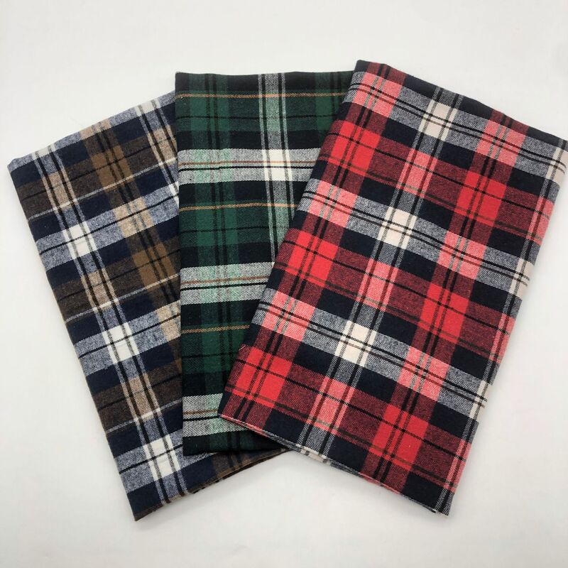 21-Count Polyester-Cotton Yarn-Dyed Plaid Shirt Fabric, Scottish Plaid Spring and Autumn Style Brushed Plaid Fabric, in Stock
