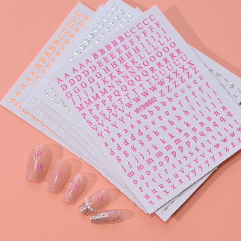 Overseas Hot Selling 12-Color Letter Nail Art Stickers English Letters Uppercase and Lowercase Fluorescent Nail Decoration DIY Nail Art Stickers Overseas Hot Selling 12-Color Letter Nail Art Stickers English Letters Uppercase and Lowercase Fluorescent Nail Decoration DIY Nail Art Stickers