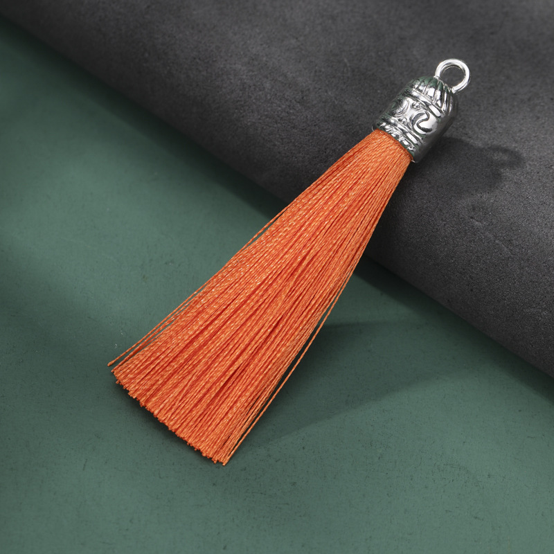 Tamaño pequeño tapa de aleación anillo borla DIY hecho a mano borla accesorios nudo chino Ropa Accesorios estilo antiguo colgante borla image 15
