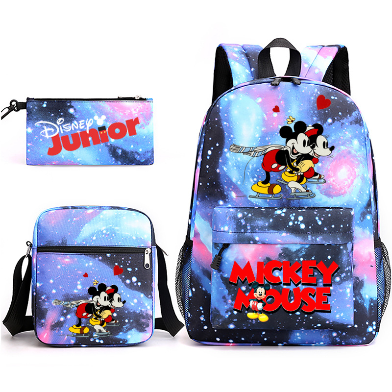 3-pieza portátil traje para niñas estudiantes universitarios niños mochila de lona Mickey/ratón 2022