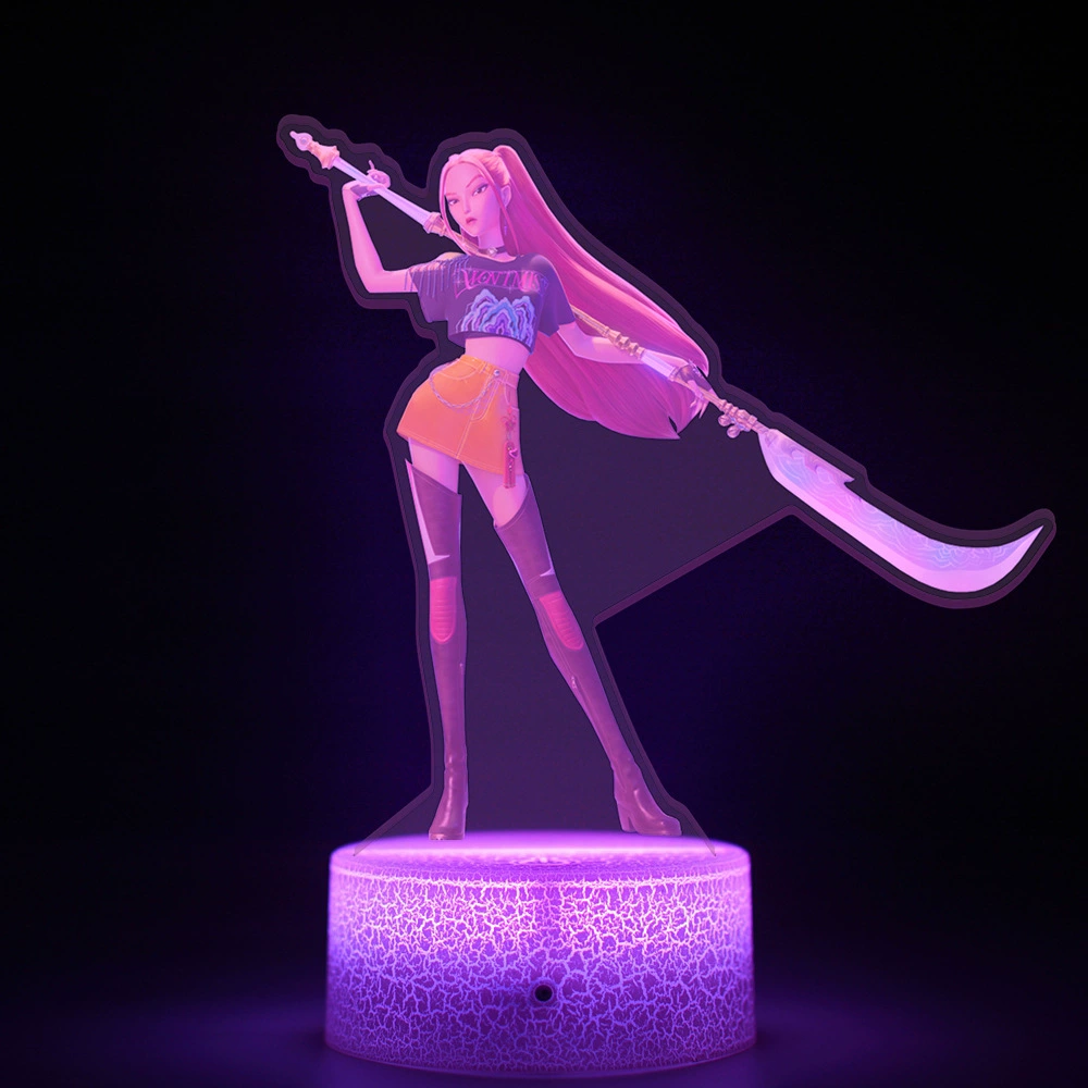 K-POP KPop Demon Hunters movie peripherals with internal printed remote control 16-color night light
