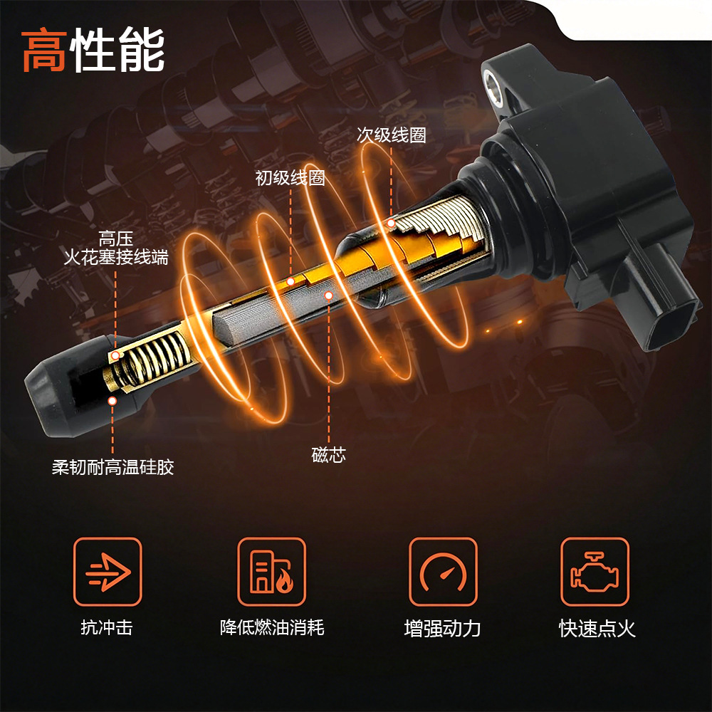 A set of 4 ignition coils + iridium spark plugs suitable for Nissan 1.6 1.8 2.0 2.5L UF549