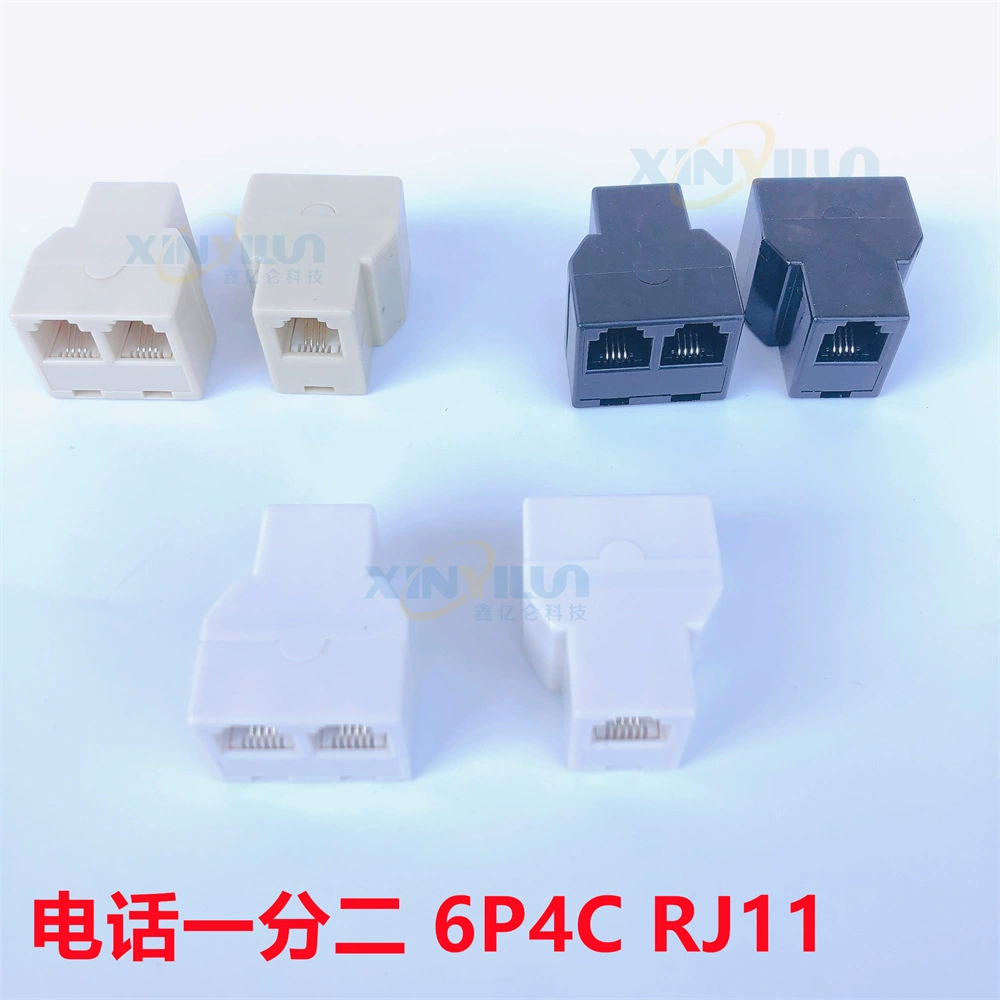 Телефон один и два 6P4C RJ11/RJ14 телефонный Трехходовой адаптер разветвитель/разветвитель коробка четыре ядра