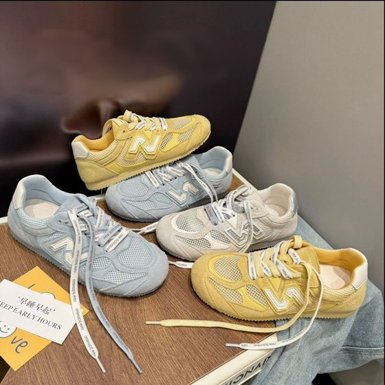 [Fanfuna] Breathable Mesh Moral Training Women's Shoes Retro 2025 Summer New Sports and Leisure Soft-Soled Forrest Gump Shoes