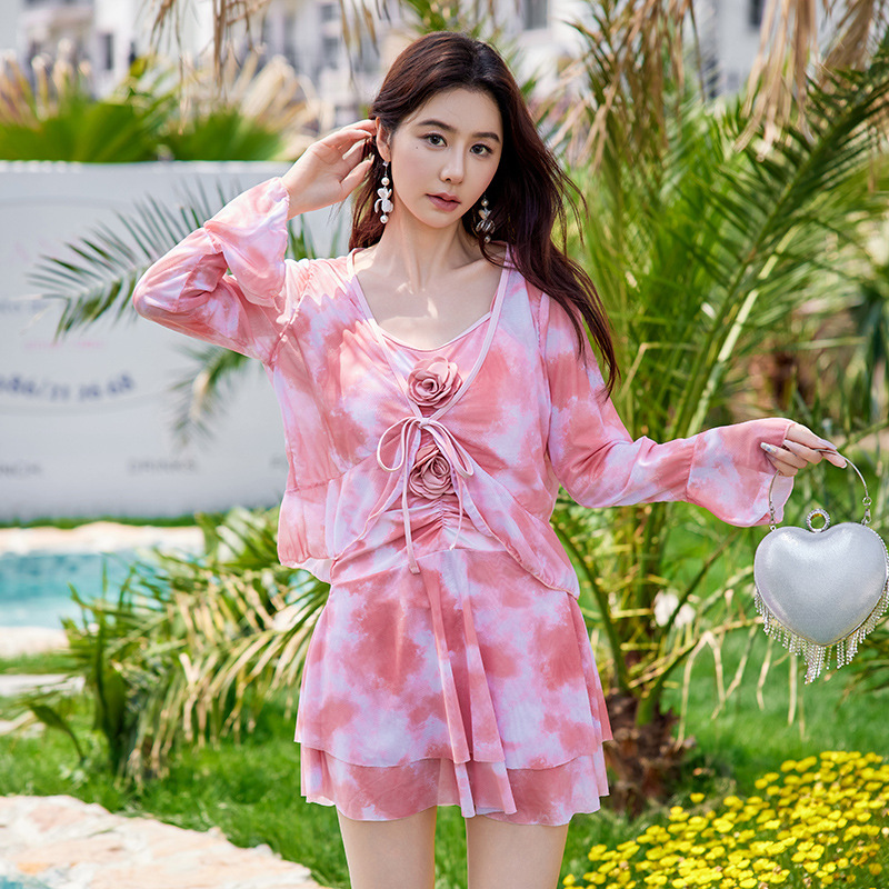 Traje de baño dividido Mujer talla grande Fat mm Traje de tres piezas Vacaciones en aguas termales Chica gorda que cubre la carne Traje de baño de alta calidad