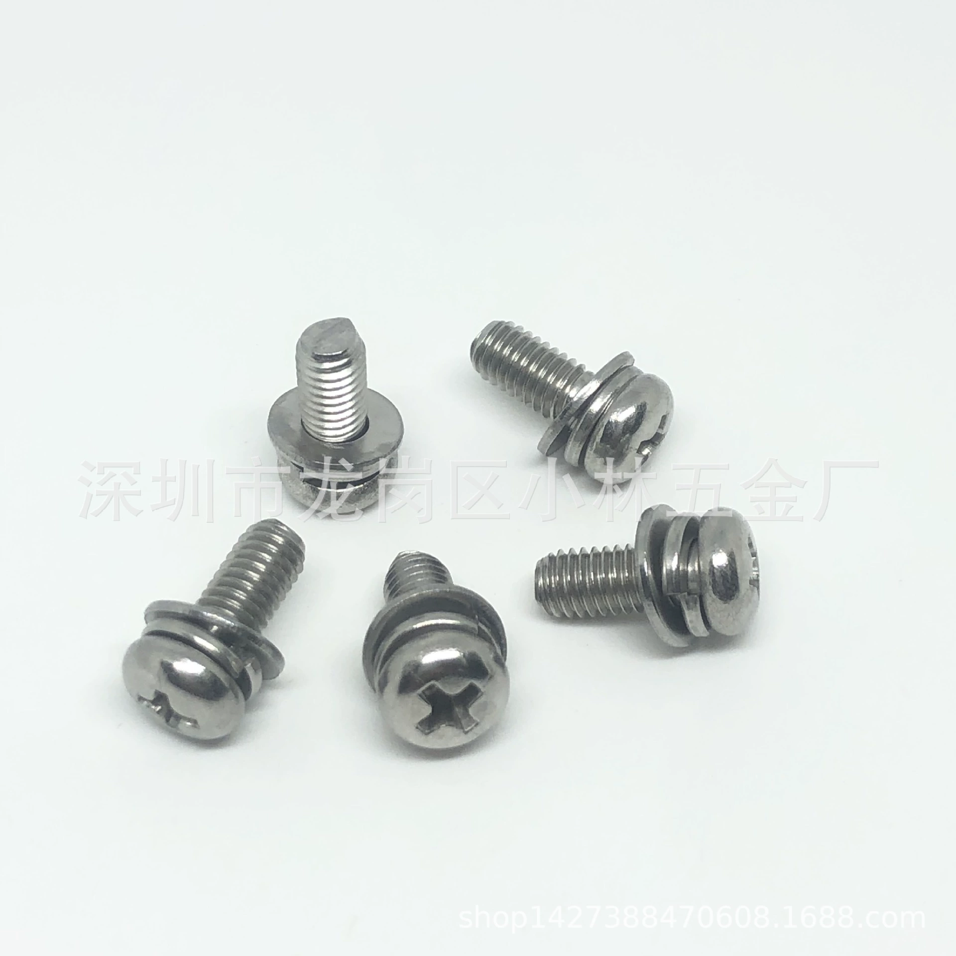GB9074.8 крестообразная головка с плоской пружиной Комбинированный винт 304 нержавеющая сталь крест с круглой головкой три Комбинированный винт M3