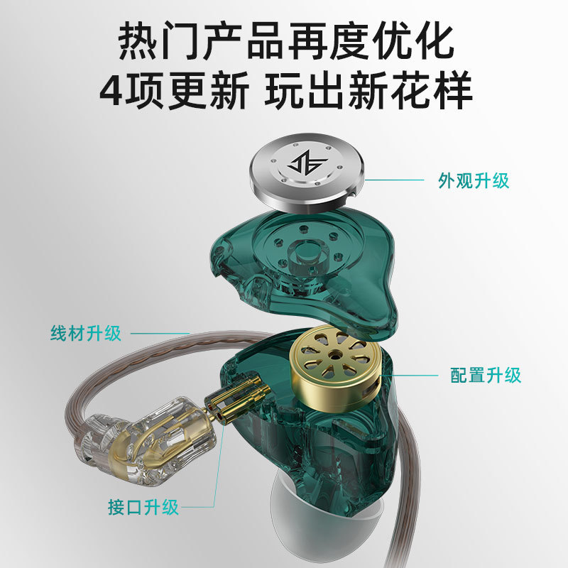 Auriculares HiFi móviles KZ-EDX PRO con control de cable de trigo, auriculares de música deportiva para juegos de computadora para teléfonos móviles