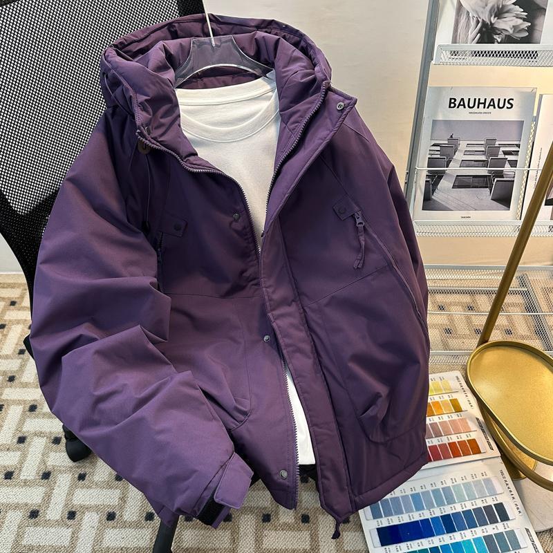 机能防风防水连帽冲锋衣衣男女冬季宽松休闲百搭服工装外套潮