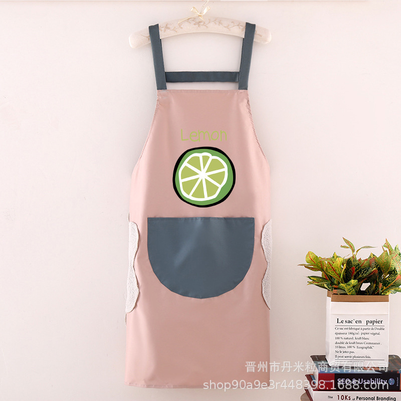エプロン家庭用キッチン防水防油女性かわいい洋気料理仕事大人の腰を囲んで汚れに強い作業服を決めた|undefined