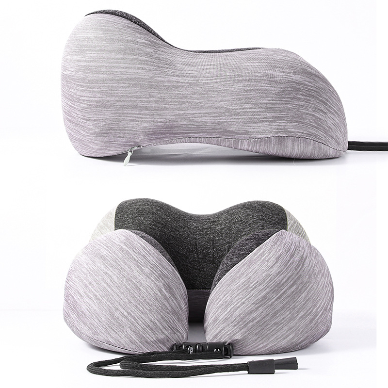 New Ice Silk U-Shaped Pillow Memory Foam Summer Cooling Neck Pillow Aircraft Portable Travel Three-piece Set U-Shaped Pillow
