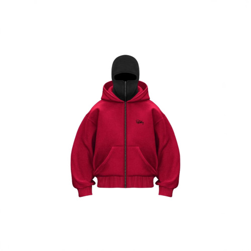 2025 Spring and Autumn Men and Women's Hooded Sweatshirts with Personalized Street Style Double Hat Unique Design Sensory Hooded Sweatshirt Outerwear