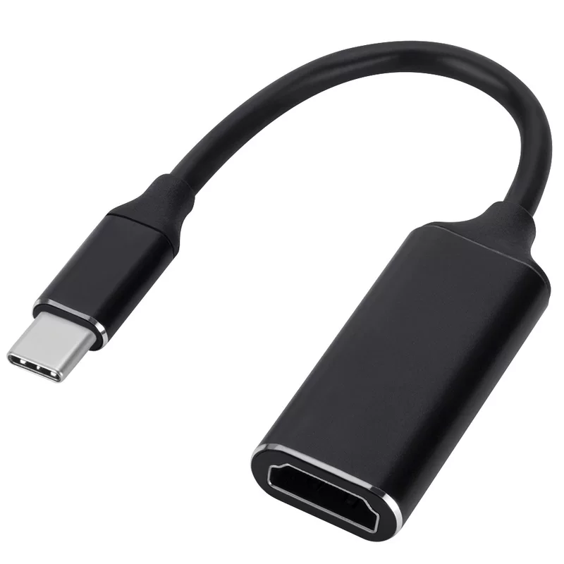 Конвертер алюминиевого сплава с высоким блеском edge type-c на hdmi 4K высококачественный адаптерный кабель для мобильного телефона и компьютера, кабель преобразования на большой экран
