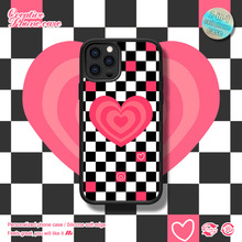 适用iPhone 13/14/15苹果16ProMax华为创意格子爱心全包软边手机