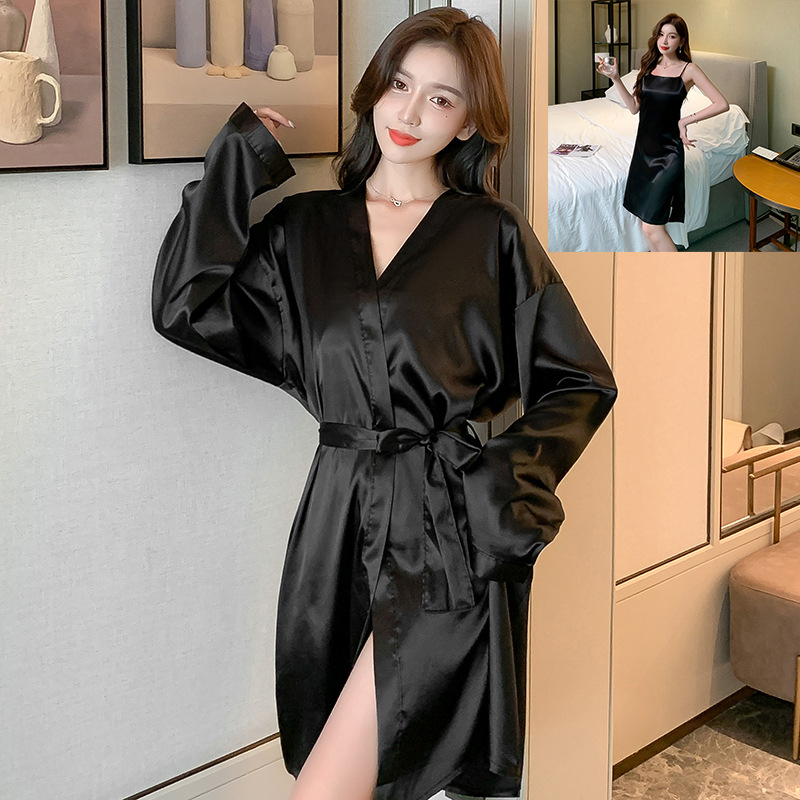 ✿261 블랙 긴팔 투피스 세트(가슴 패드 포함)✦✿