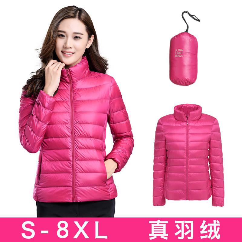 Velvet short ultra light ultra thin down jacket