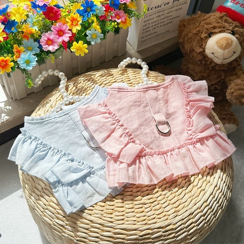 Japanese and Korean ins style pet dog cat clothes Teddy Bichon Bear VIP Yorkshire can pull the chest and back vest