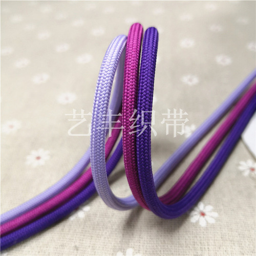 444Z wholesale 5MM polyester core-spun round rope 6MM sweatshirt hood rope belt rope black and white round rope color sports
