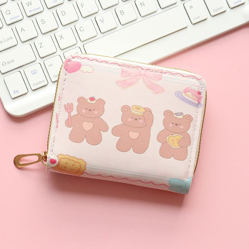 Cute, Sweet Style Square Shape Women's Cartoon Pu Leather Zipper Wallets