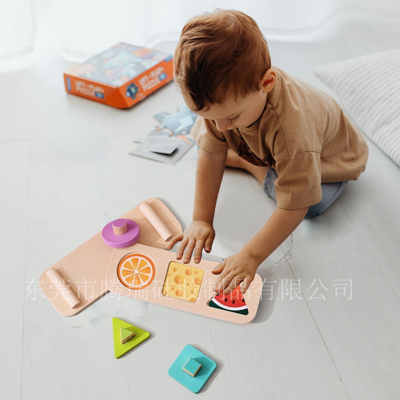 Baby Educational Early Learning Shape Matching Toys Child Color Sensory Montessori Teaching Aids Wooden Hand-Carved Board