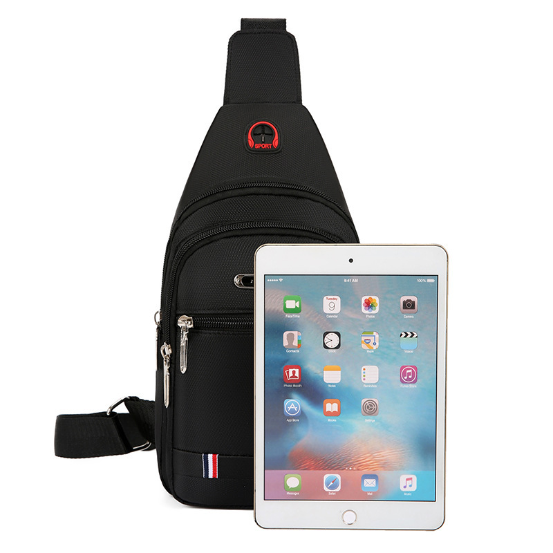 2024 New Chest Bag Men's Korean Style Trendy Canvas Bag Casual Sports Small Backpack Oxford Cloth Shoulder Crossbody Bag Men's Bag