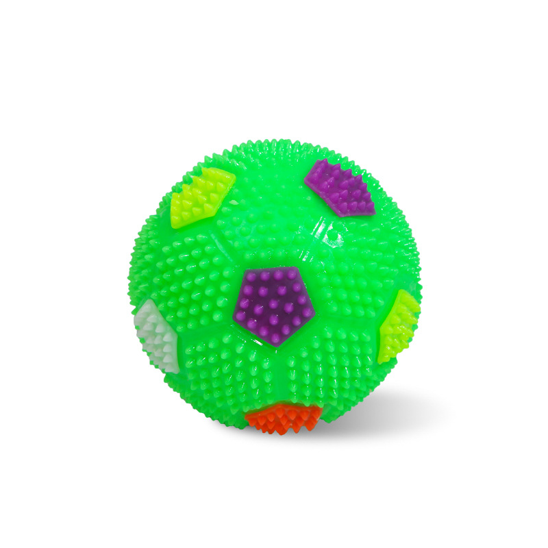 Pelota de juguete interactiva para perros de tamaño mediano con luz LED intermitente, que emite sonidos y brilla, para limpiar los dientes y rechinar los dientes, ideal para paseos nocturnos y entrenamiento.