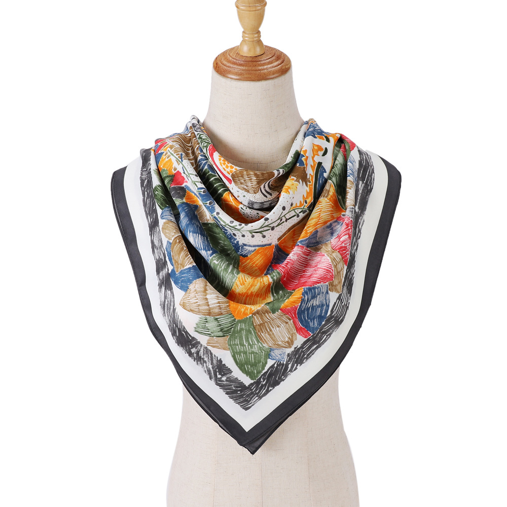 83g Weight Silk Scarf Classification Holiday, Street Occasion Twill Material Color Block Pattern Spring&Summer Season Women's Gender Elegant, Basic, Simple Style Style Women's Elegant Basic Simple Style Color Block Twill Silk Scarf 15