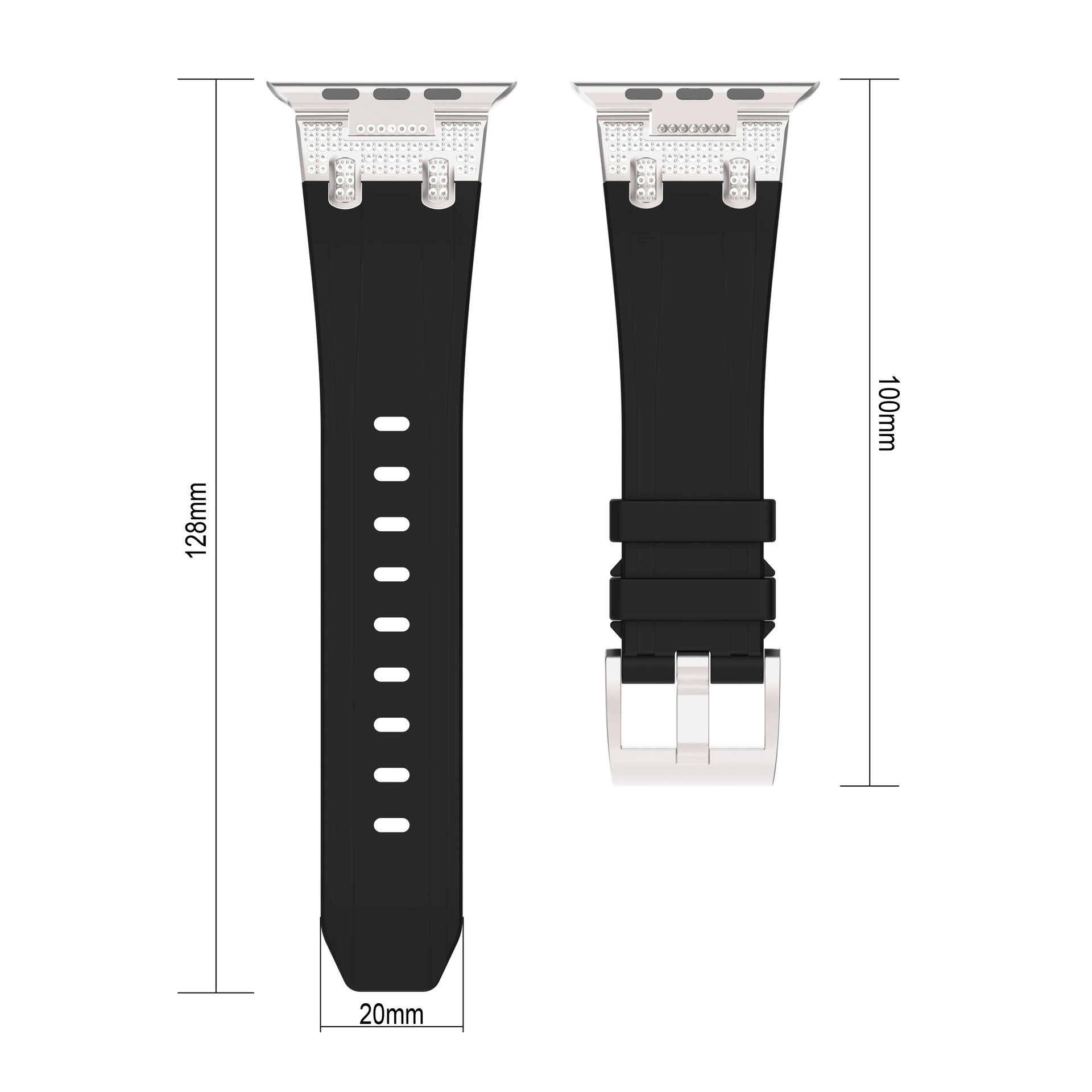 Совместимые ремешки для Apple Watch, полные инкрустированных звёздами кристаллы, силиконовая резина, iWatchs10ultra элитный браслет cross-border взрыв