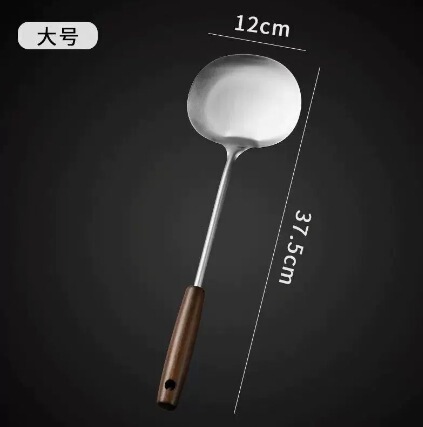 【送料無料】木柄ステンレスキノコスパチュラ大小家庭用キッチン長柄滑り止めスパチュラフライパンスプーンスパチュラ|undefined