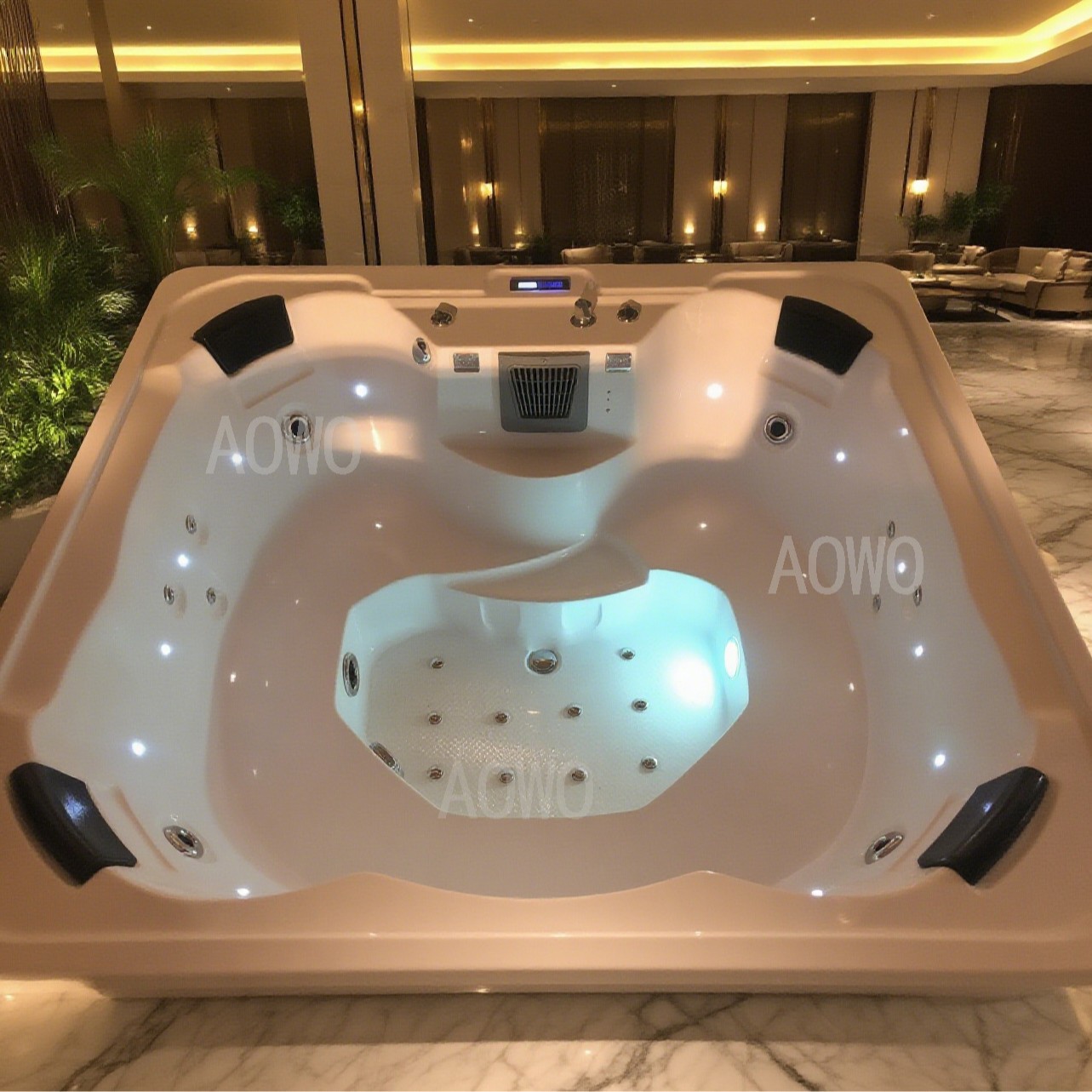 Villa Jardín Piscina al aire libre Jacuzzi para 5 personas Gran masaje transfronterizo termostático bañera al aire libre con CE