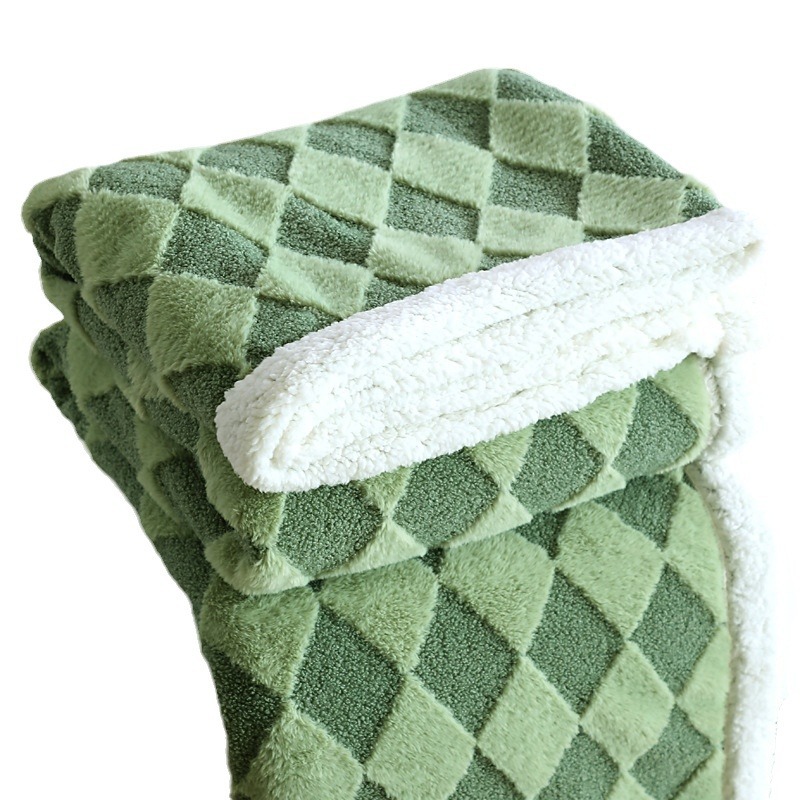 Manta de piel de conejo de imitación de estilo ins simple de color sólido, manta multifuncional universal de cuatro estaciones, manta de felpa gruesa para la siesta