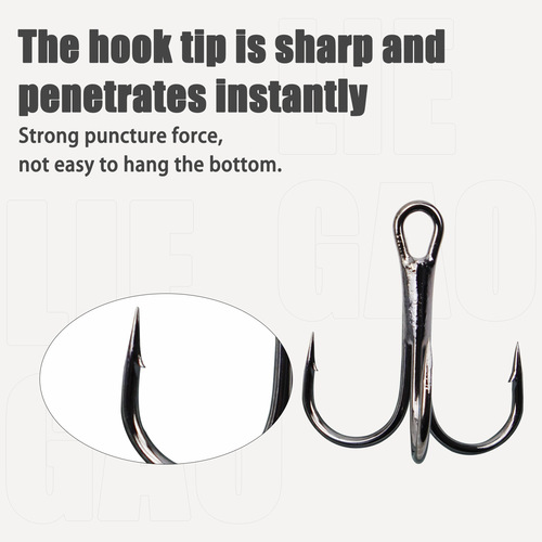 Hunting High 110 Pieces Black Triple-Edged Hook Set Fishing Anchor Hook High Carbon Steel Triple Hook Sea Fishing Lure Fishing Hook Cross-border