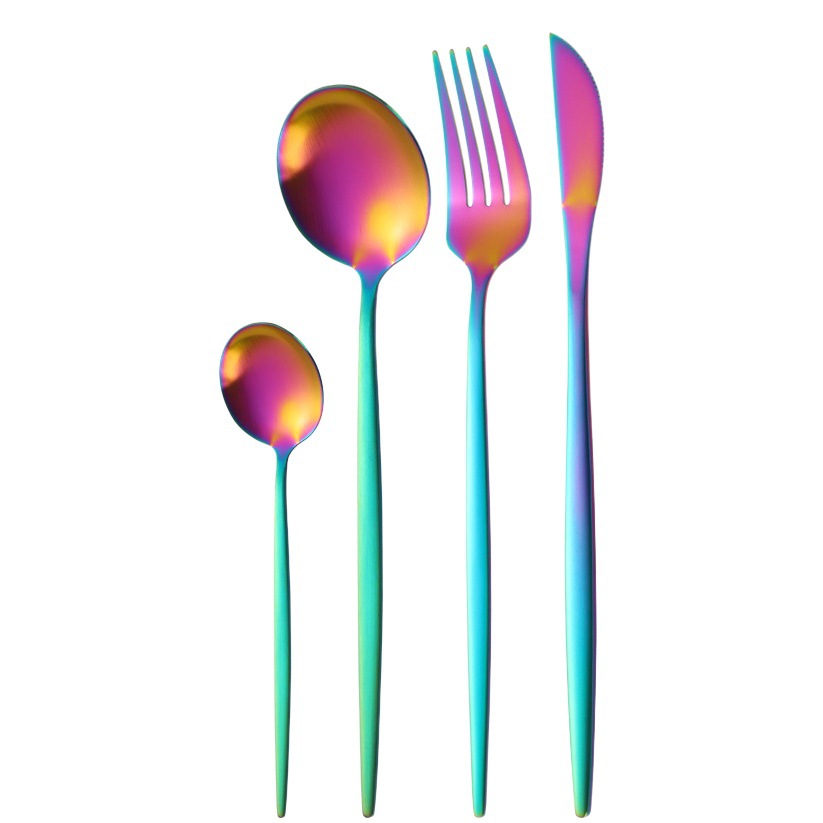 Vajilla de acero inoxidable al por mayor portugués cuchara tenedor traje lijado cuchara de café cuchara occidental vajilla cuchillo tenedor