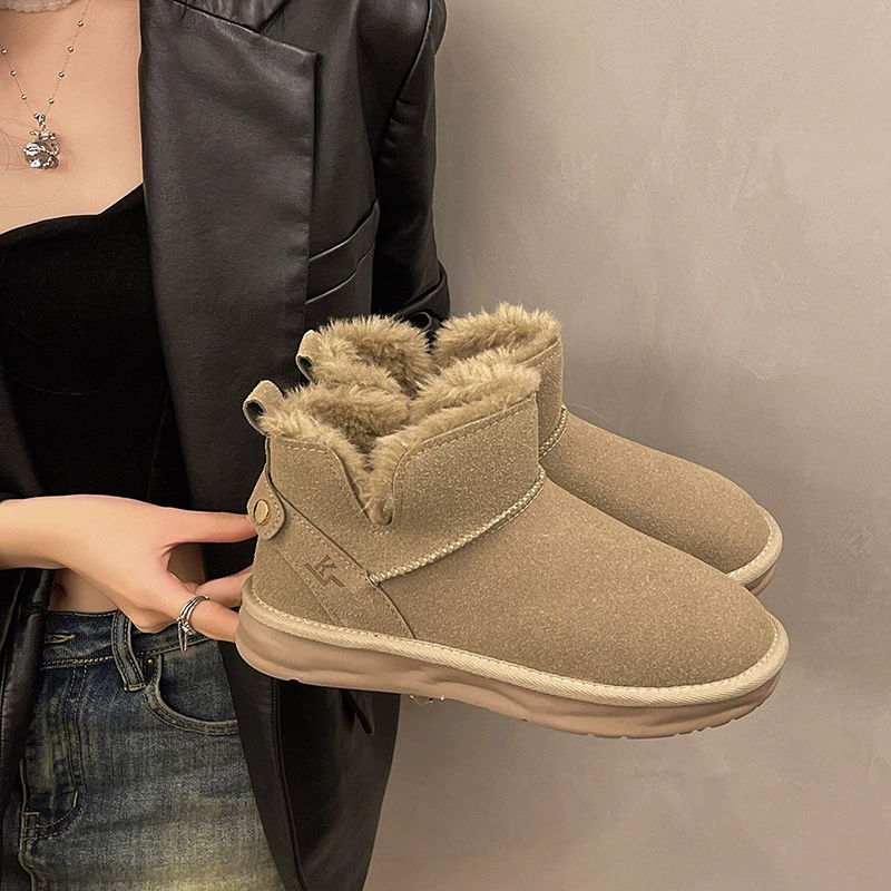 Fashionable keep warm winter chestnut boots platform