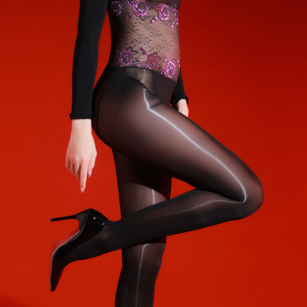 Lace waist one-piece stockings for women oily ultra-thin 5d sexy…