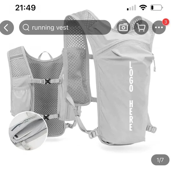 Factory Direct Sales Quick-Drying Running Backpack Hiking Backpack for Men and Women Marathon Cross-Country Bag 5L Water Bag Outdoor Sports