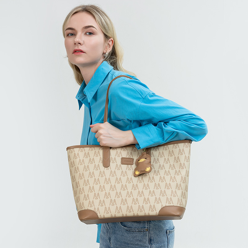 Cross-Border Tote Bag, New High-End Bag, Women's Fashionable Printed Shoulder Bag, Large Capacity, Versatile Commuter Bag Wholesale
