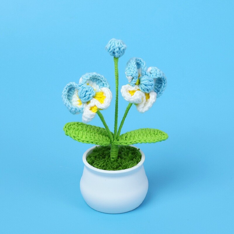 完成したウールひまわり鉢植えスズラン造花チューリップデスクトップ装飾品バレンタインデー教師クラスメートギフト|undefined