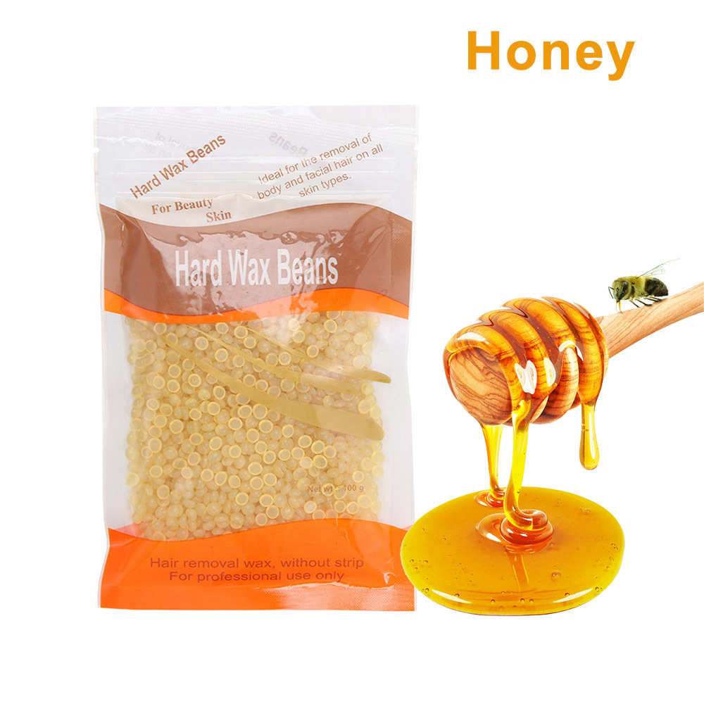 Cera de frijol cera de depilación cera de frijol cera dura nariz pelo cera de abejas sin papel cera sólida terapia frijol 100g cera dura transfronteriza frijol