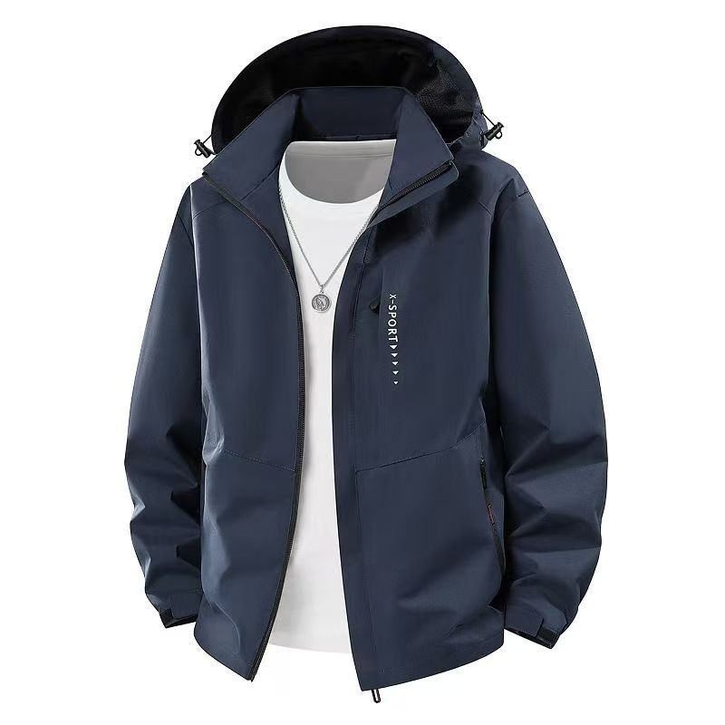 Spring and Autumn Jackets, Hiking Casual Windproof and Waterproof Hooded Outdoor Versatile Jackets, Windbreakers, Outerwear
