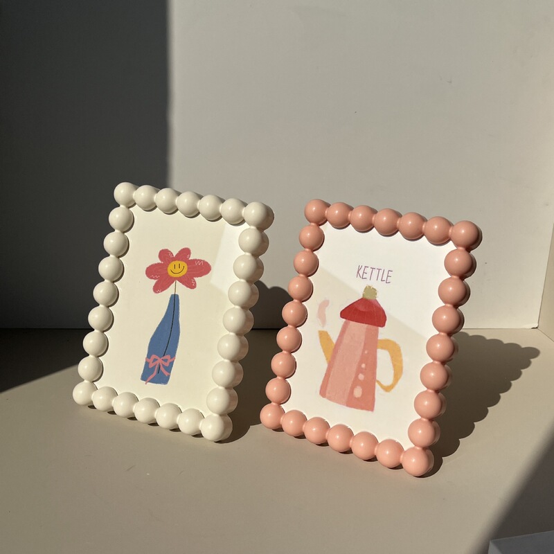 Cross-Border Plastic Round Bead Photo Frame for Hanging, Modern Minimalist Ins Style 4× 6inch Home Decoration Photo Display Stand Cross-Border Plastic Round Bead Photo Frame for Hanging, Modern Minimalist Ins Style 4× 6inch Home Decoration Photo Display Stand