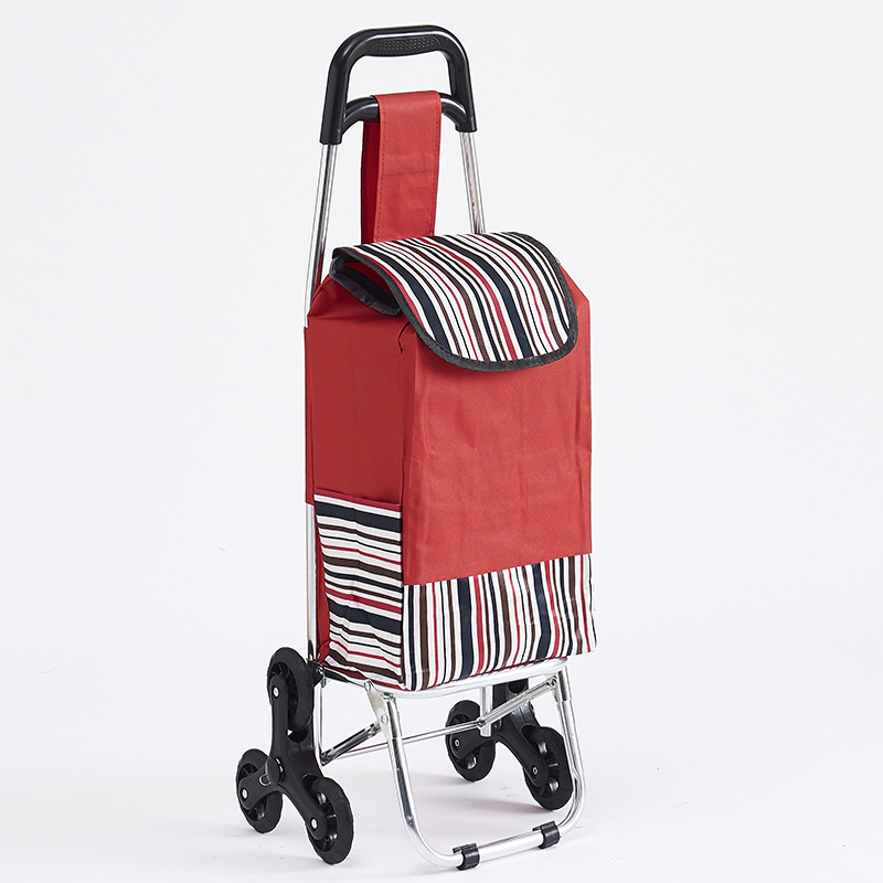 Carrito de compras portátil doméstico escalera pequeña carro de tracción de mercado de verduras de personas mayores carro de compras de verduras plegable carro de tracción ligero