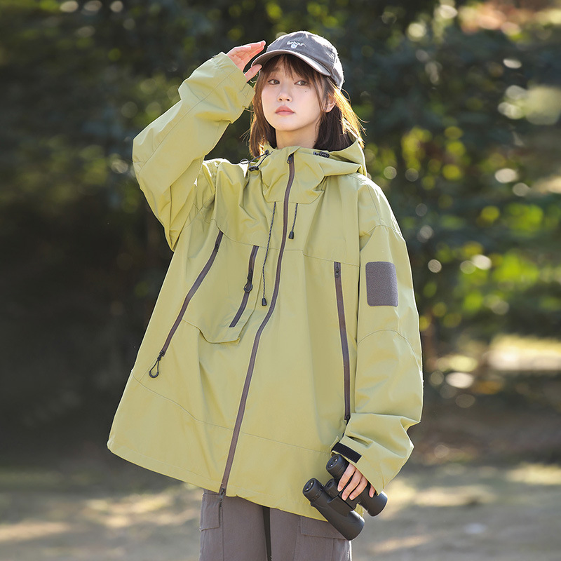 工場卸売 カップル用ジャケット メンズ機能性風作業服 アウトドア防水 秋服 レディースジャケット カップルアウトドア|undefined