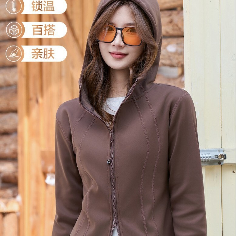 8620 Lulu Yoga Double-Zip Slim-Fit Fleece Jacket Hooded Hoodie Lulu Jacket Polar Fleece 8620 Lulu Yoga Double-Zip Slim-Fit Fleece Jacket Hooded Hoodie Lulu Jacket Polar Fleece