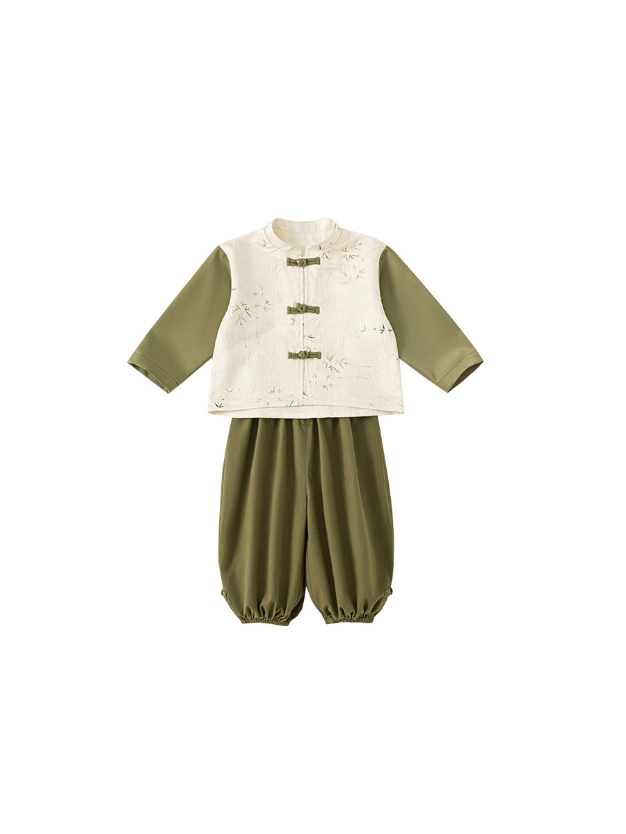 Yubao ropa infantil para niños set de otoño ropa de bebé nuevo estilo de ropa china nueva ropa Tang color conjunto de dos piezas image 6